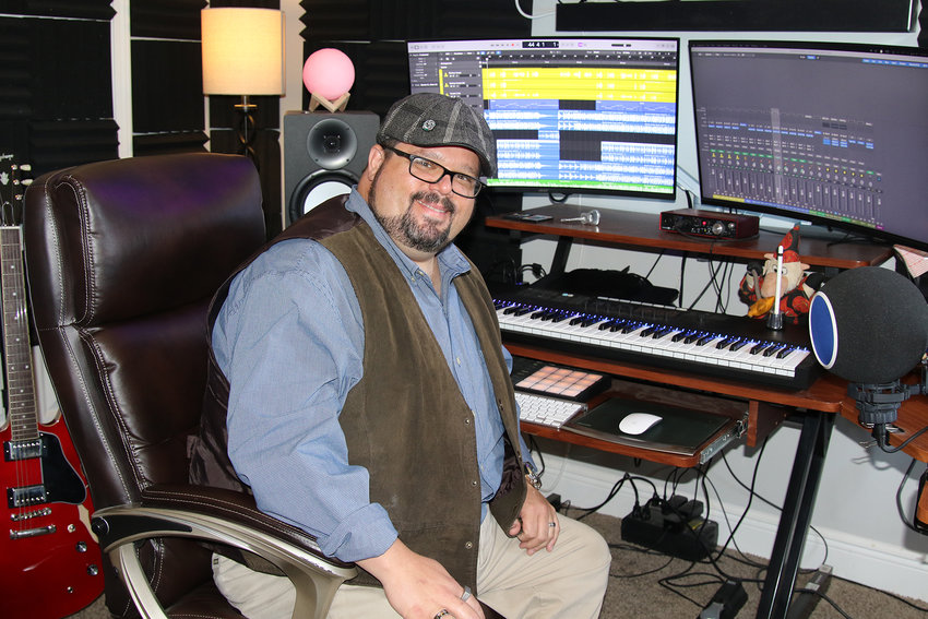 ECCC Guitar Instructor Chas Evans in his home studio where he wrote the music and the melody for the theme song to the new movie “High Expectations.”